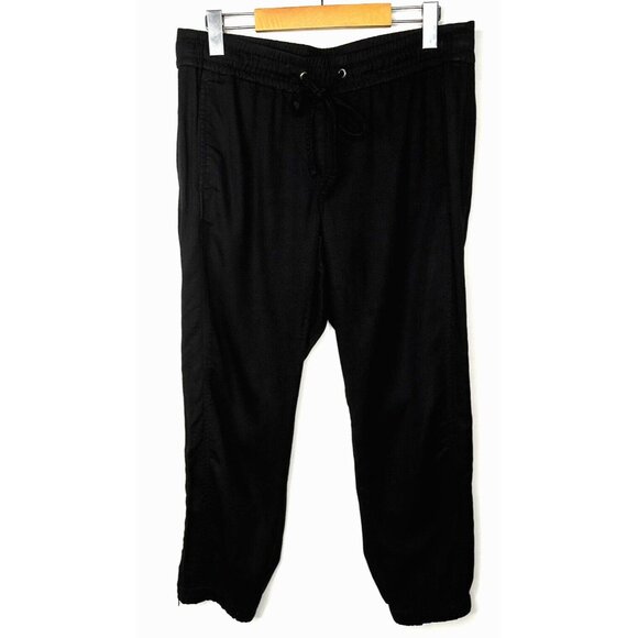 Ann Taylor Loft Womens Capri Pants Stretch Zip Hem Black Size Petites Medium - Picture 1 of 13